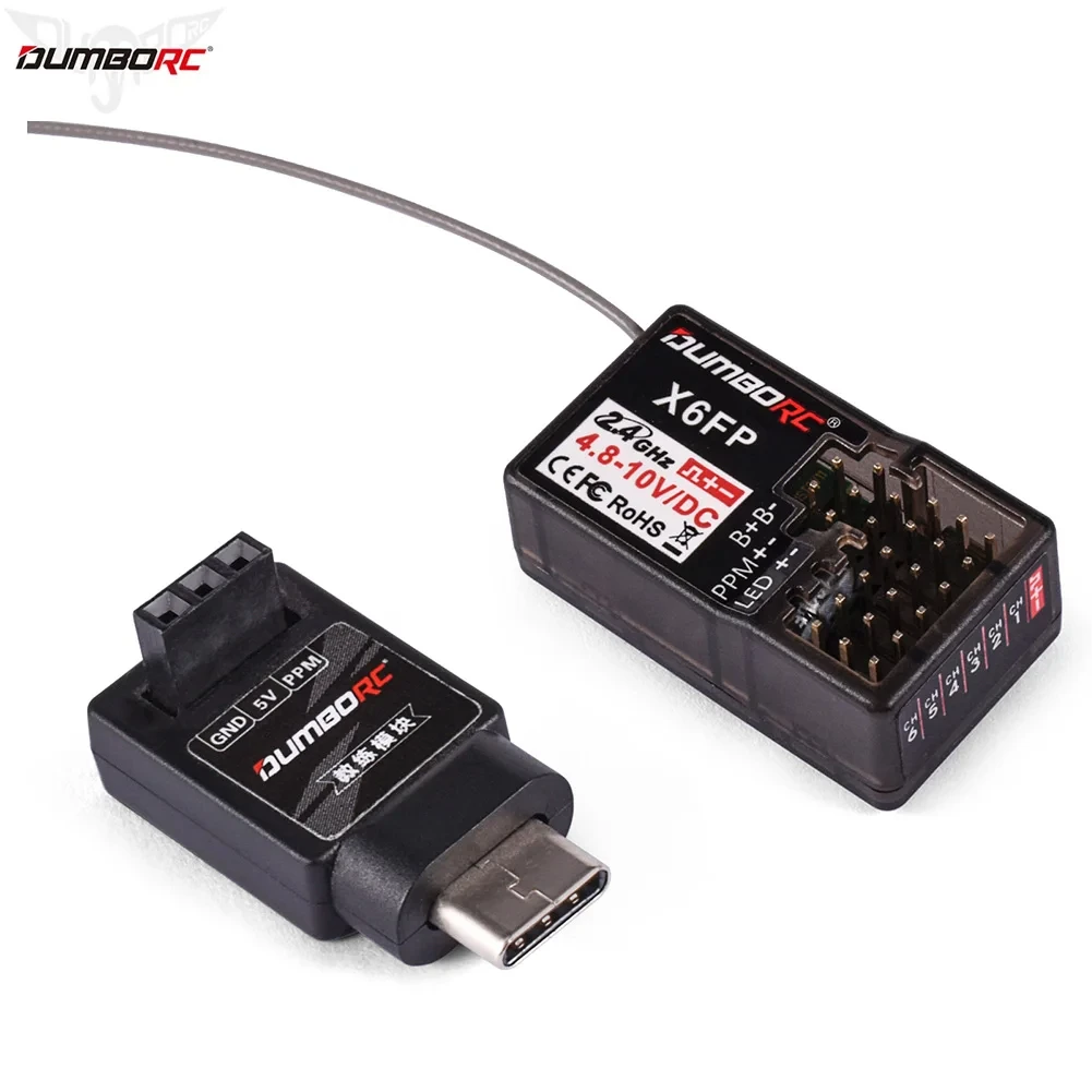 DUMBORC X6FP RC Receiver Wireless Coach Module 6CH Lamp Control Voltage Return for 2.4GHZ Transmitter X5P/X6PM/X10P/X6P RC Car
