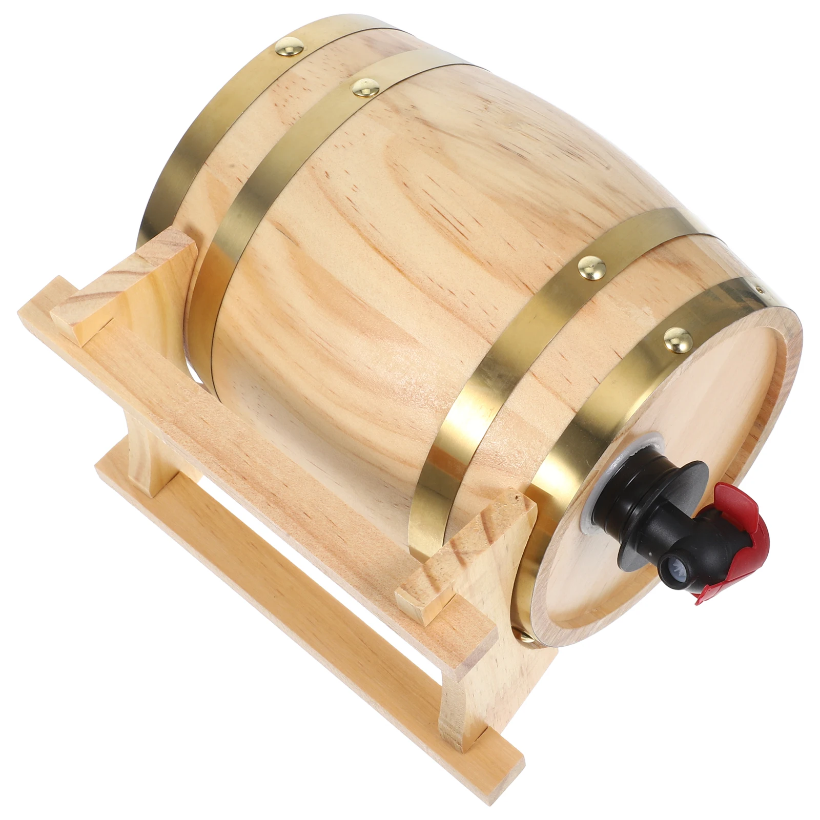 

1 Set 0.8L Pine Wood Wine Barrel Vintage Wooden Beer Aging Barrel For Home Bar Decor Drink Dispenser Wine Storage Container