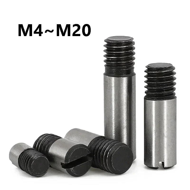 1~5Pcs Carbon Steel Outside Thread Solid Dowel Pin M4 M5 M6 M8 M10 M12 M16 M20 Slotted One Head Threaded Solid Dowel Pins