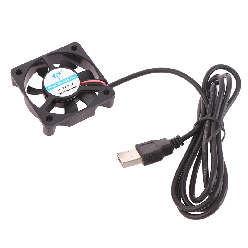 Ventilador silencioso DC5010 de 5V, Conector de humidificador con Cable USB aceitoso, disipador térmico de Pc, escape de CPU, piezas de repuesto, 1 unidad