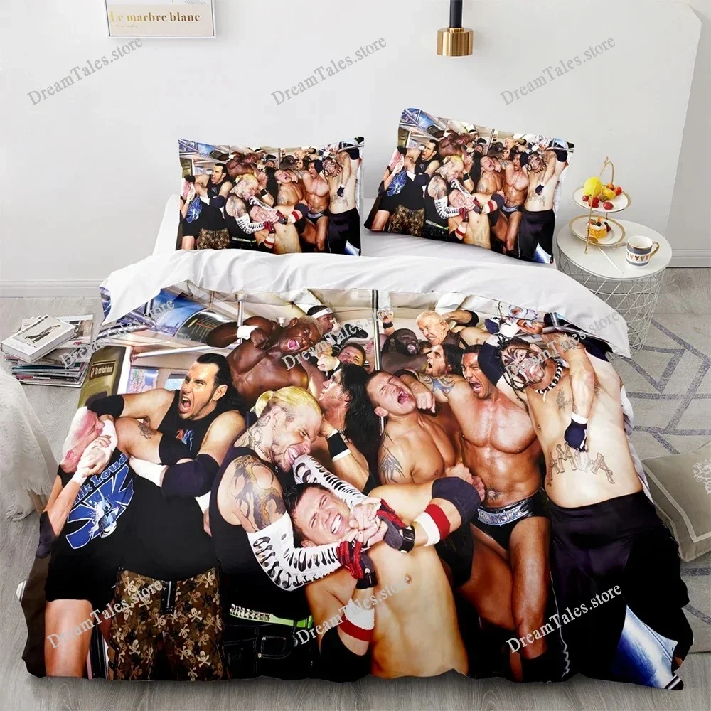 

Game WWE Wrestling Bedding Set Boys Girls Twin Queen Size Duvet Cover Pillowcase Bed Kids Adult Home Textileextile Luxury Gift