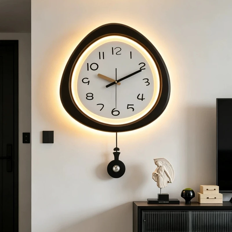 Creative Art Swinging LED Wall Clock Modern Style Silent Clock Living Room Bedroom Quartz Clock Kitchen Wall Watch Home Decor