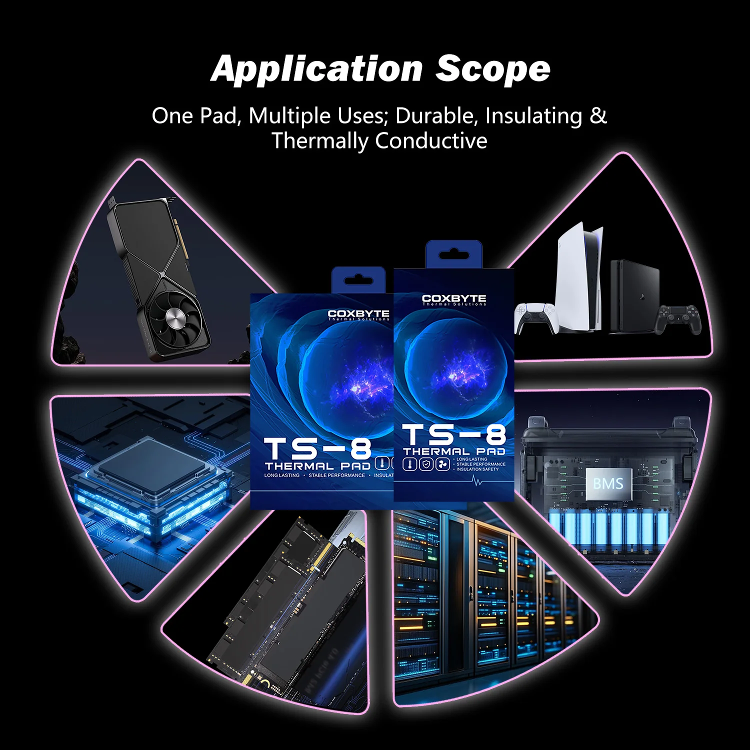 Coxbyte TS-8 وسادة حرارية عالية التوصيل الحراري تبديد الحرارة بطانة حماية من السيليكون وحدة المعالجة المركزية/وحدة معالجة الرسومات سيليكون الشحوم لوحة التبريد #3