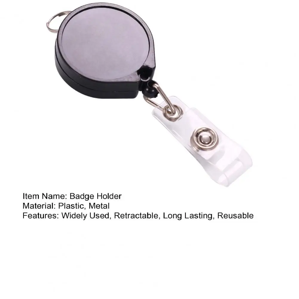 Name Tag Reel Ultra-Light Adjustable Plastic Retractable Badge Holder ID Card Extender Elastic Keychain Anti Lost Office Supply
