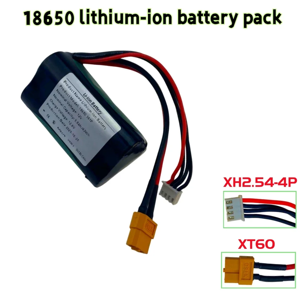 3S1P 12V 3.5Ah 12.6V Haute Capacité UAV Rechargeable Eddie ion Batterie Pour Divers RC Avion Drone Quadrotor XH2.54-4P count60