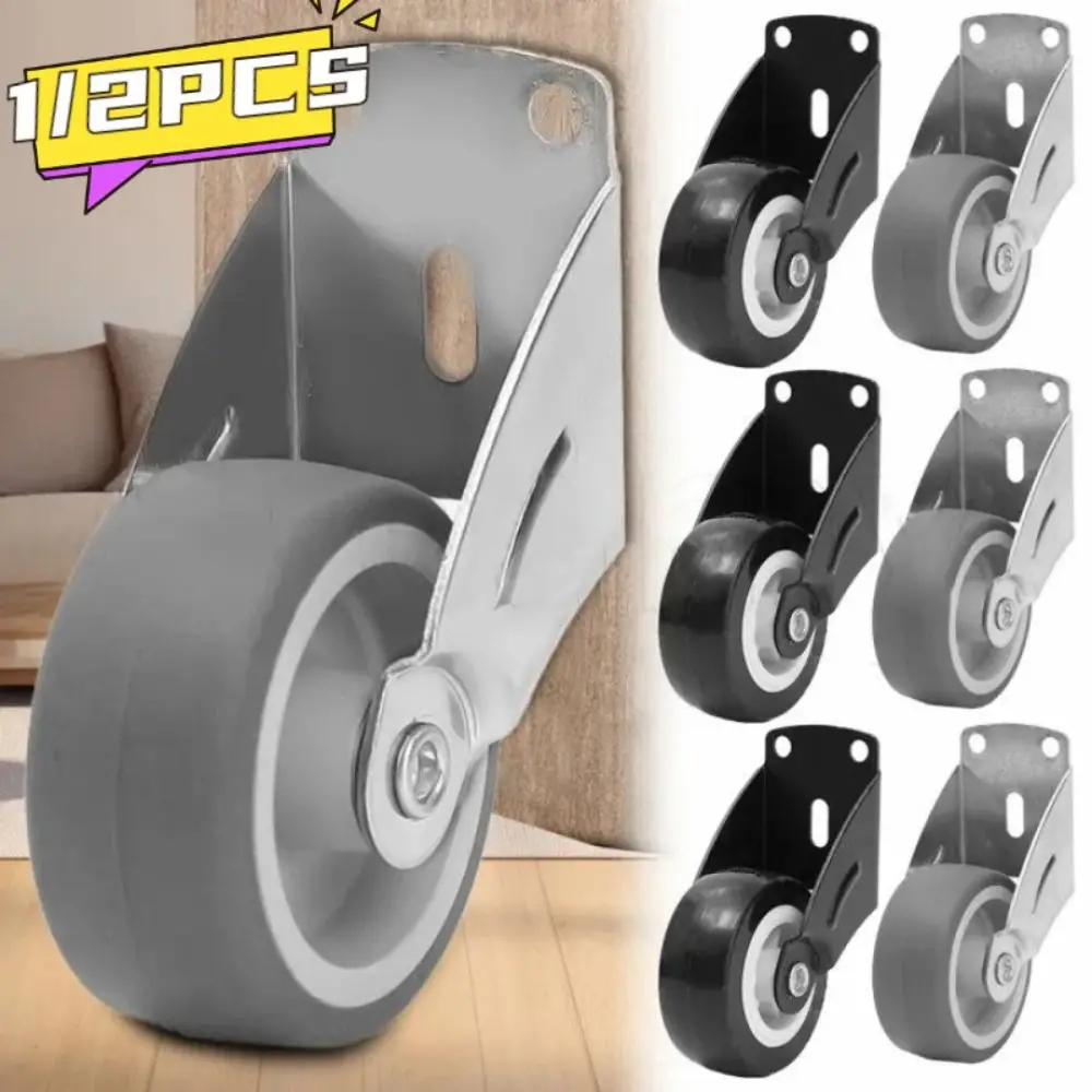 1/2 pièces Roulettes de meuble silencieuses et durables à fixation latérale, roulettes de support de porte mobile, outil de déménagement domestique