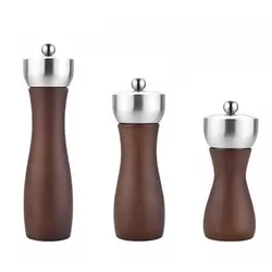 5/6/8/10/12 inch Beech Wooden Pepper Grinder Set Manual Salt Spice Mills Handheld Adjustable Coarse Spice Grinder Kitchen Tool
