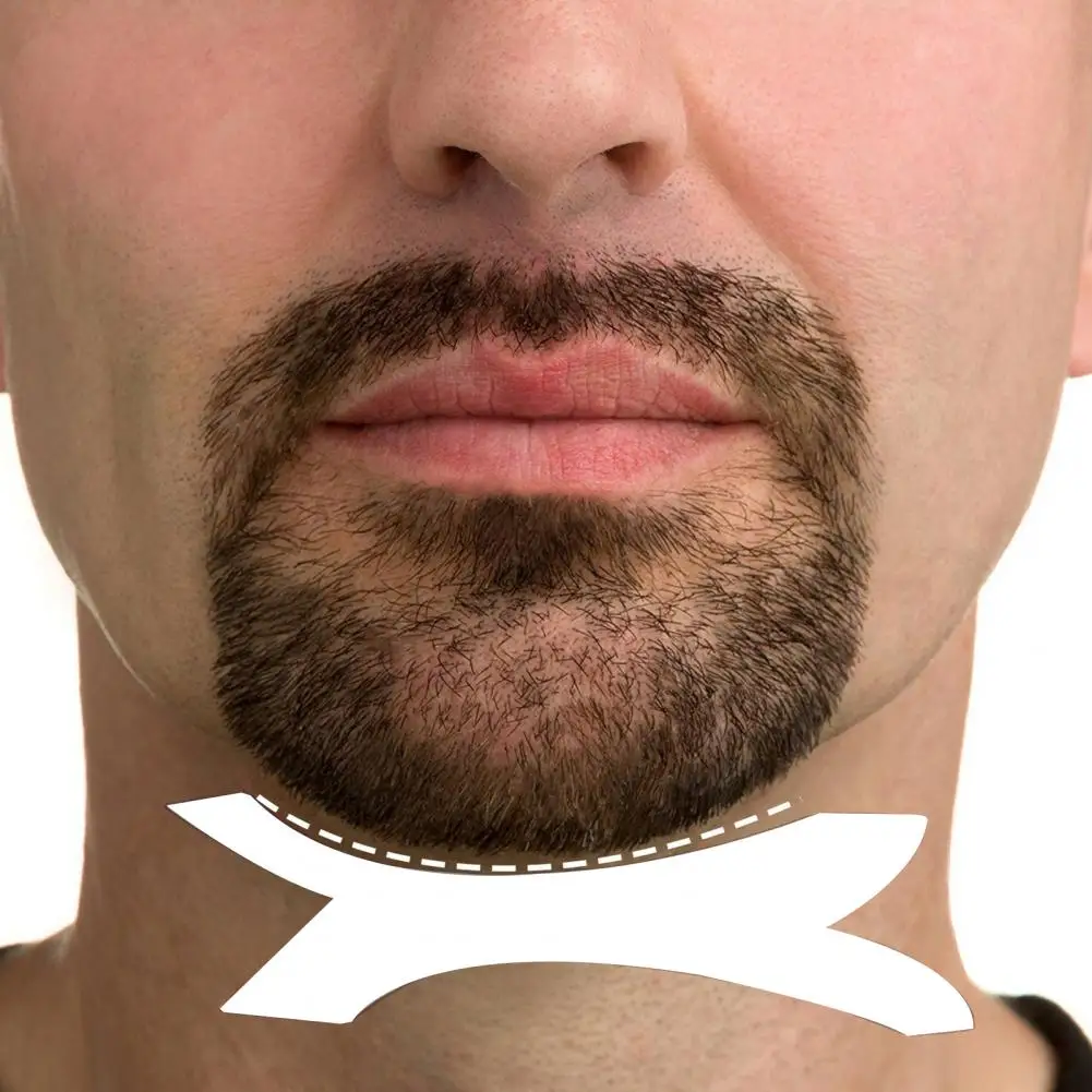 Curved or Straight Cheek Line Trimmer Beard Styling Comb Beard Lineup Guide Kit with Pencil Liner Beard Shaper for Styling