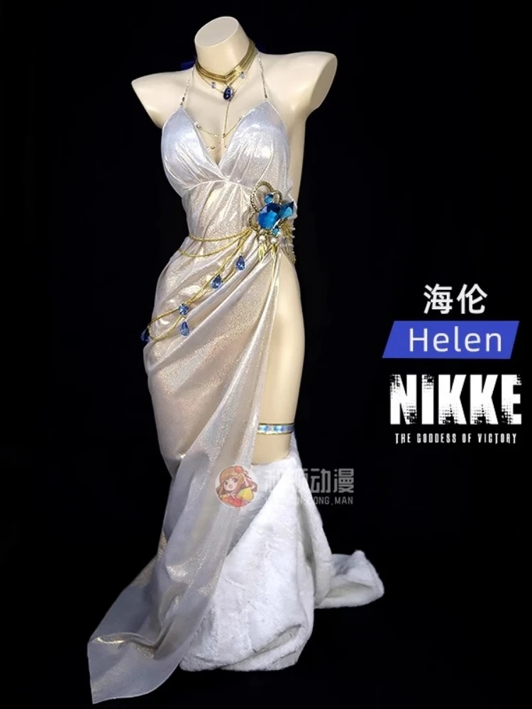 

Game Goddess of Victory Nikke Helen Cosplay Costume Anime Women Sexy Dress Uniform with Accessory Role Play Carnival Suit