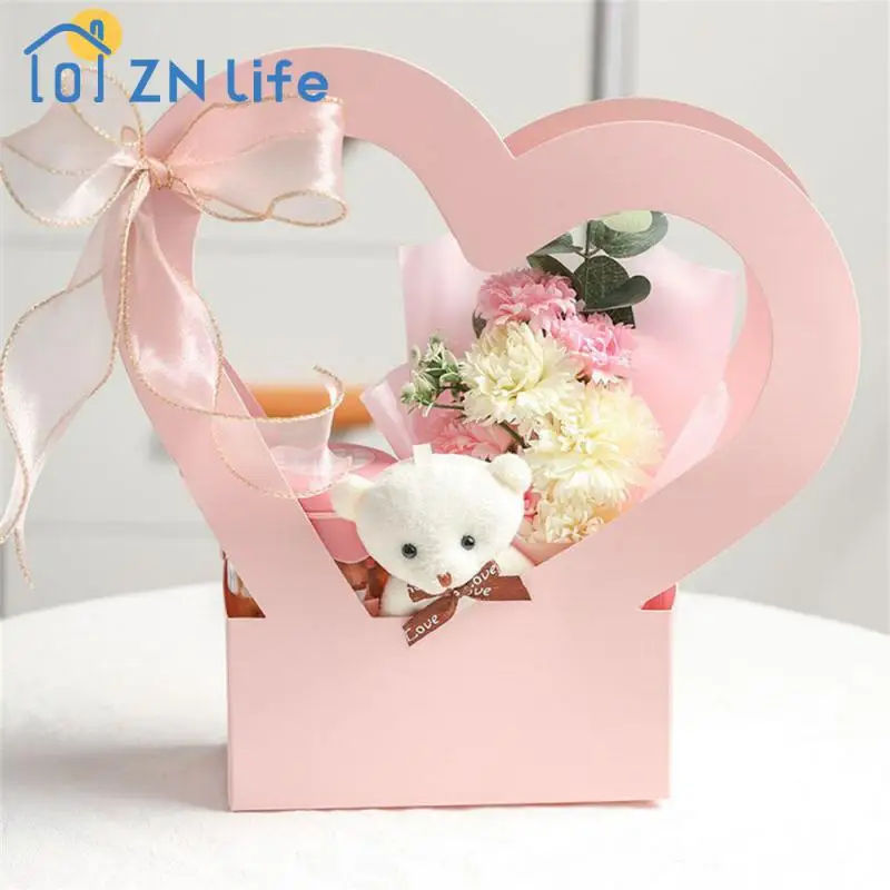 Flower Box Heart-shaped Hollow Waterproof Paper For Women Romantic Gift Decoration Packing Paper Box Love Portable Creative