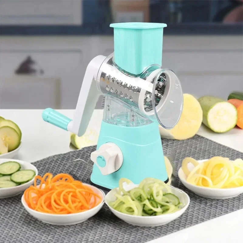 Multifunctional Vegetable Cutter Round Slicer Kitchen Roller Gadgets Tool Chopper Potato Carrot Cheese Shredder Food Processor