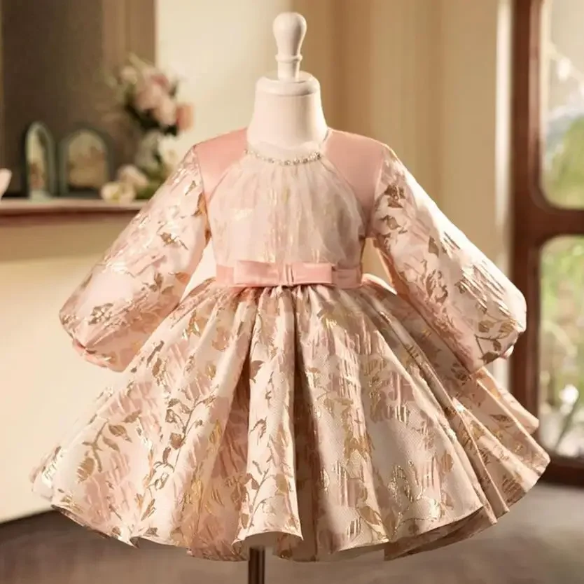

High-End Children's Catwalk Evening Gown Host Piano Performance Wedding Birthday Girls Party Dress A4258 Vestidos