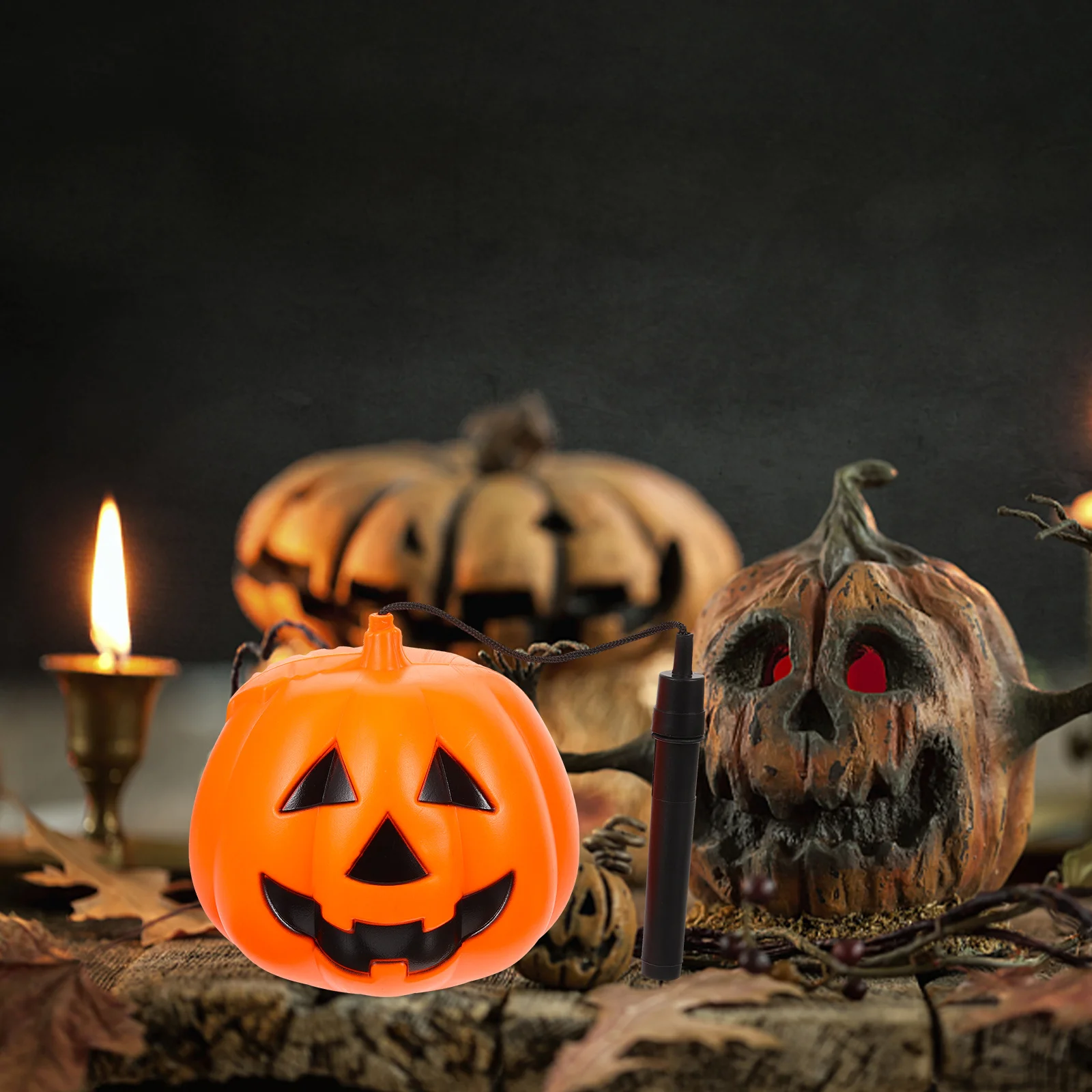 

LED Glow Spider Pumpkin Lantern 16x12 Plastic Halloween Decor Light for Indoor Outdoor Festive Table Hanging Safe Durable