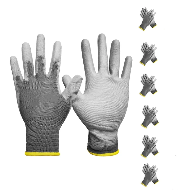 2/6Pairs بو المغلفة قفازات العمل المضادة للانزلاق سلس متماسكة قفازات العمل الرجال ميكانيكي قفازات البناء الكهربائية مستودع
