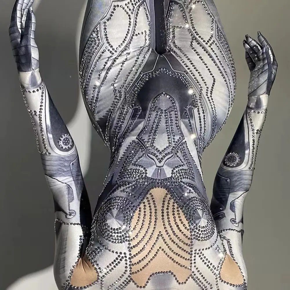 

Stage Show Outfit Celebrate Birthday Bodysuits Dancer Clothes Drag Show Rompers Women Club Party Rhinestone Jumpsuits