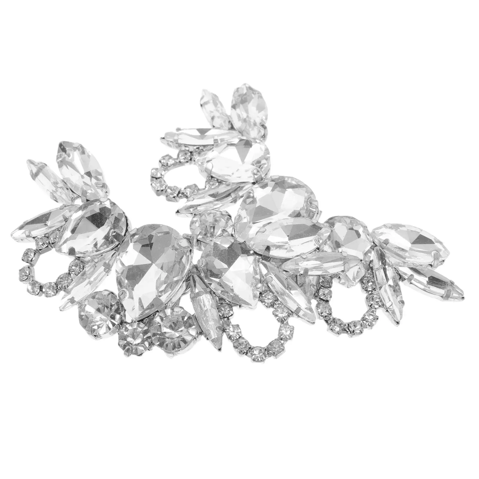 

2 Pcs High Heels Buckles Shoe Clips on Embellishments Rhinestone Charms Decorative Shoes