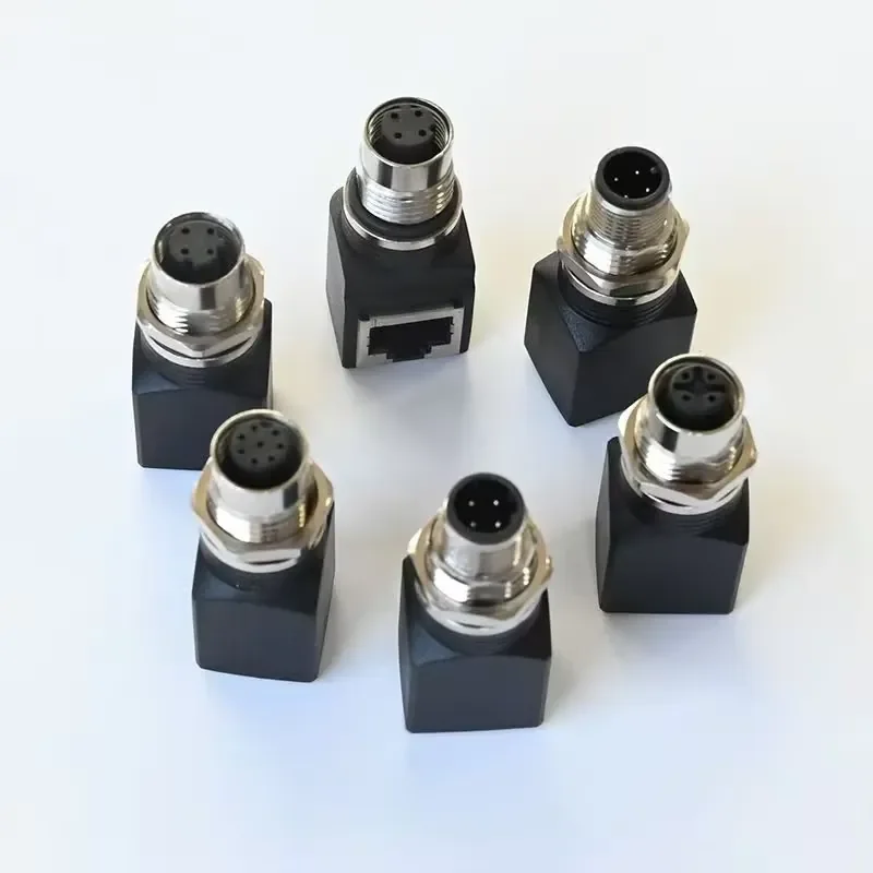 

Female Male Straight Angled Plug M12 to RJ45 4 5 8 Pins a D Code Type Ethernet Connectors D Code Ethernet Plug