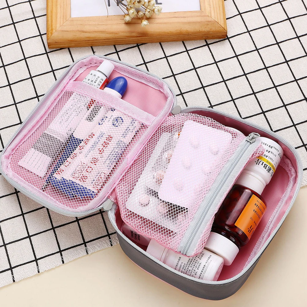 

Waterproof First Aid Bag Outdoor Survival Kit Portable Medical Storage Pouch Travel Emergency Pink Lightweight Nylon Zipper