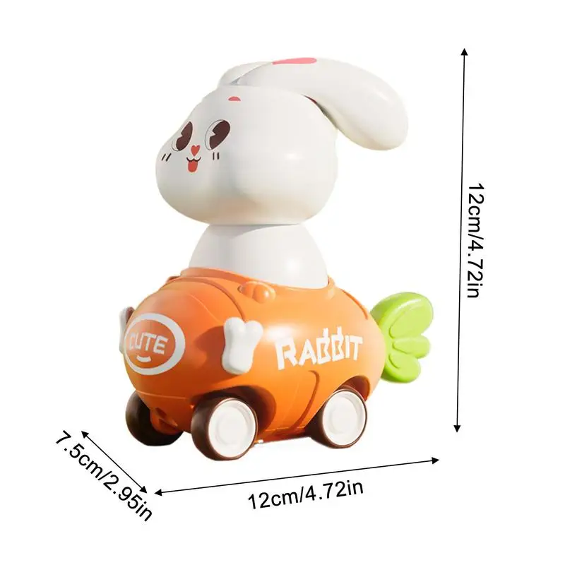 Push And Go Car Toys Press And Go Bunny Car Toys Friction Powered Vehicles Shockproof Inertia Car Pull Car For Boys Girls