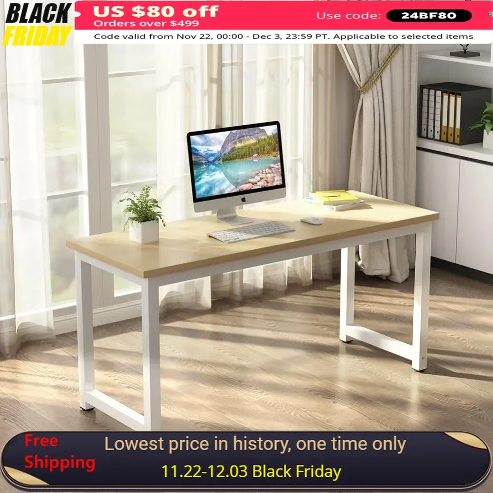 

Writing Desk, Modern Computer Desk, 70.8 X 31.5 Inch Large Computer Table Study Writing Desk Workstation, Writing Desk