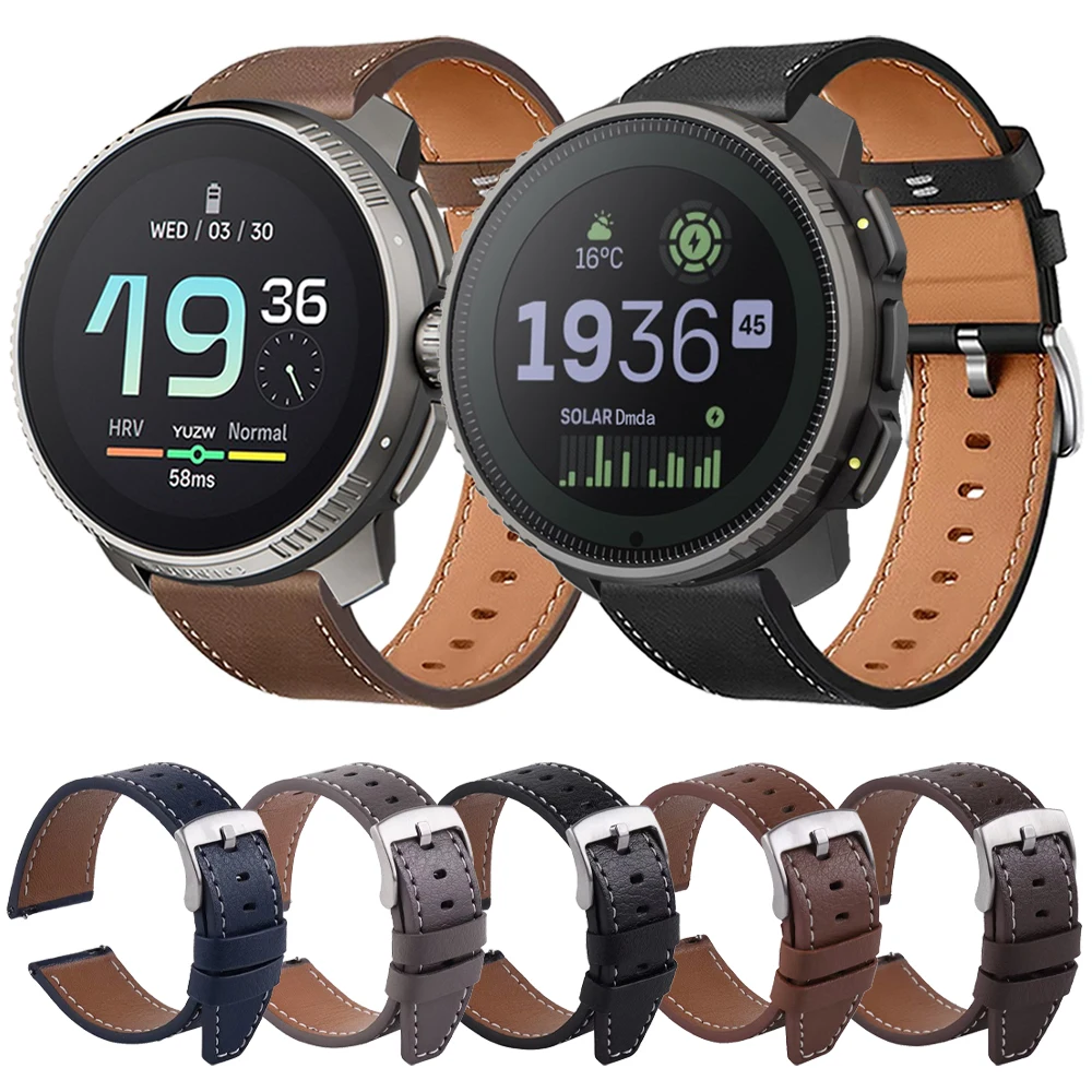 حزام جلد لسباق SUUNTO ، سوار ساعة رأسي لسونتي 9 ، 5 الذروة برو ، DLC 3 سوار لياقة بدنية ، سوار Correa غير رسمي ، 22-20