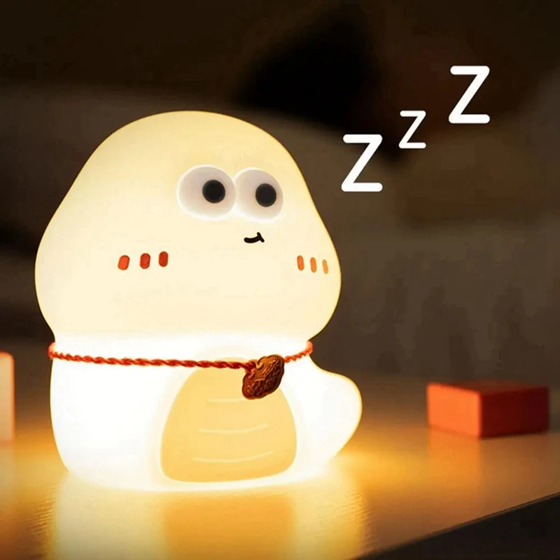 ABRE-LED Night Light Cute Snake Touch Lamp LED Night Light Soft Bedside Lamp Children's Reading Lamp