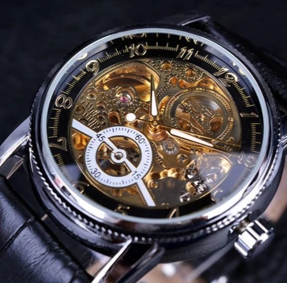 Men\'s Fashion Leisure Hollow Automatic Mechanical Watch Business Large Dial Multi Functional Leisure Mechanical Watch