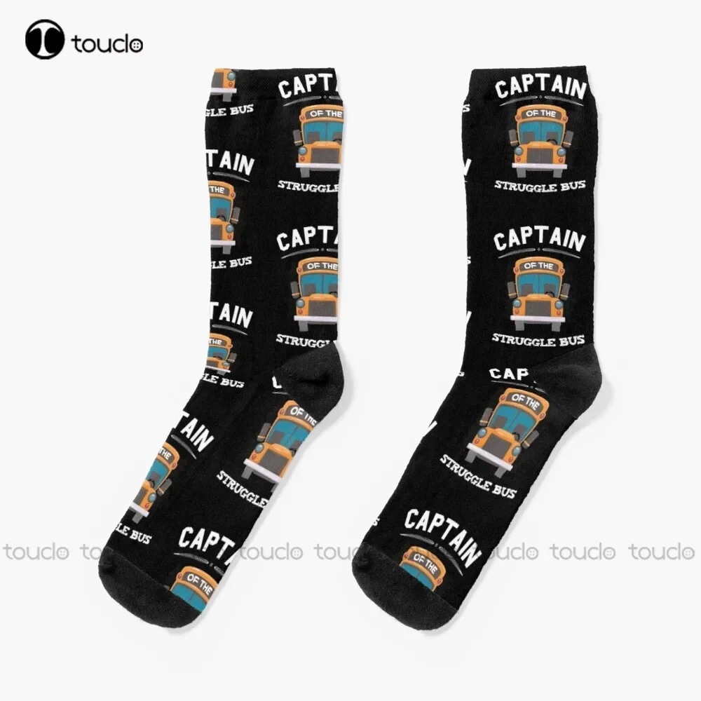 Captain Of The Struggle Bus Socks Halloween Boy Socks Fashion Creative Leisure Funny Art Abstract Oil Painting Socks Cartoon