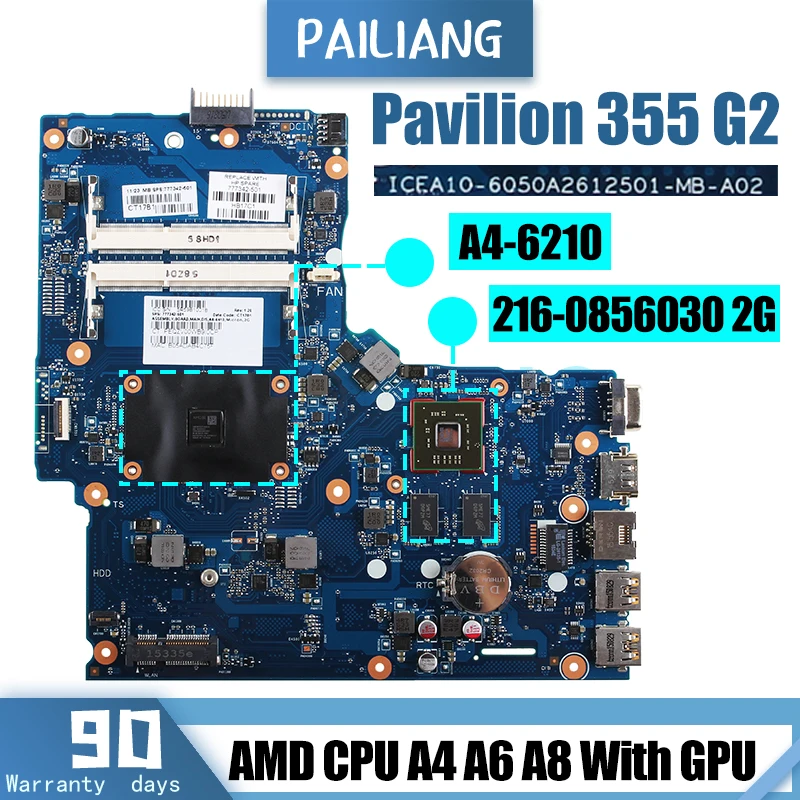 

Материнская плата для ноутбука HP Pavilion 355 G2 6050A2612501 777340-001 777342-001 764691-001 A4 A6 A8-6410 UMA/DIS материнская плата для ноутбука