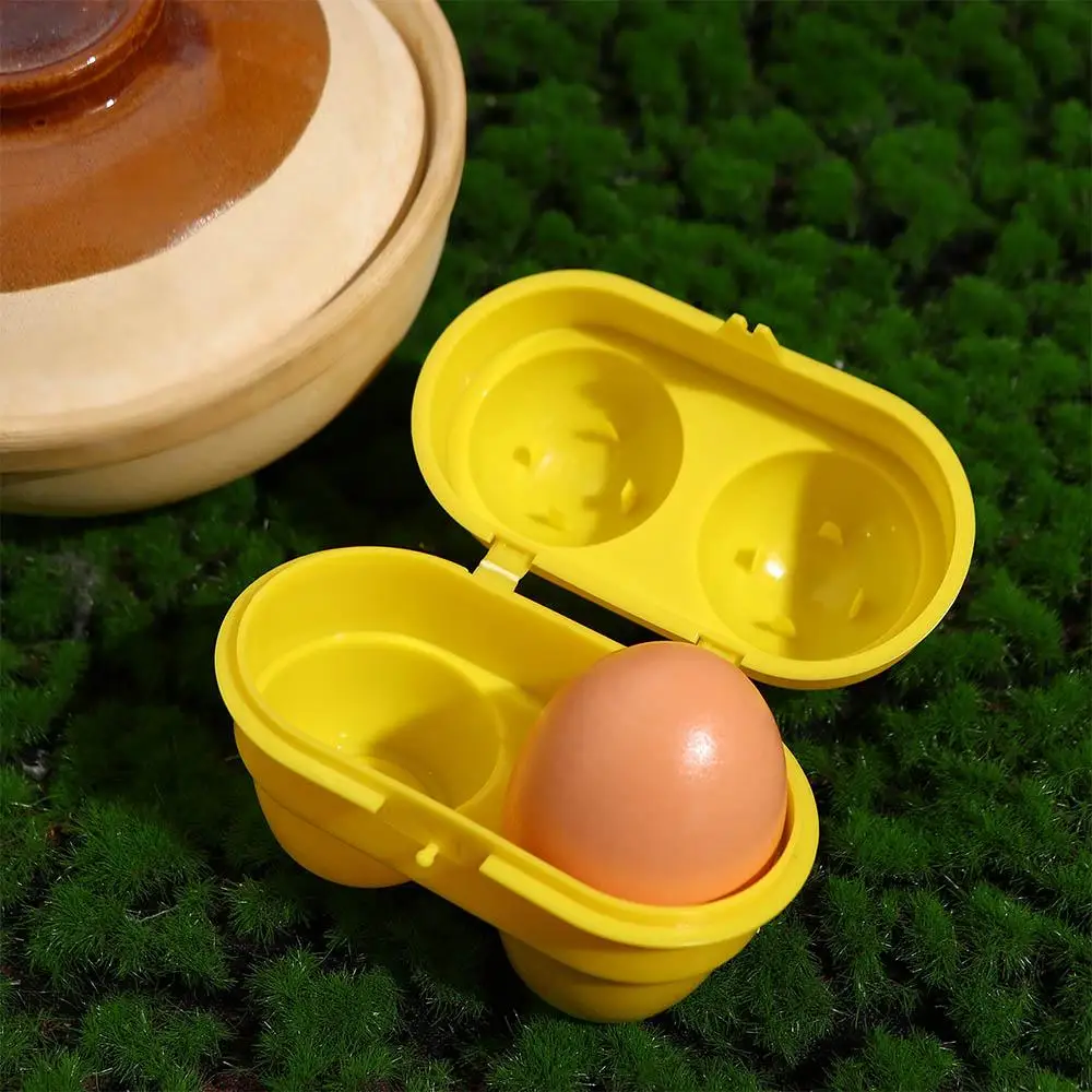 2 Grids Egg Container Organizer Case Outdoor Camping Storage Box Container Egg Holder Egg Storage Box Picnic Egg Box