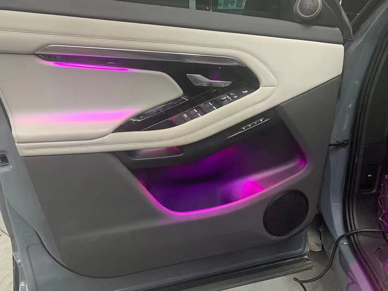 

Поп-10 цветов, внутренний дверной окружающий свет для Range Rover Evoque 2020, окружающий свет, автомобильная ЖК-панель, управление экраном