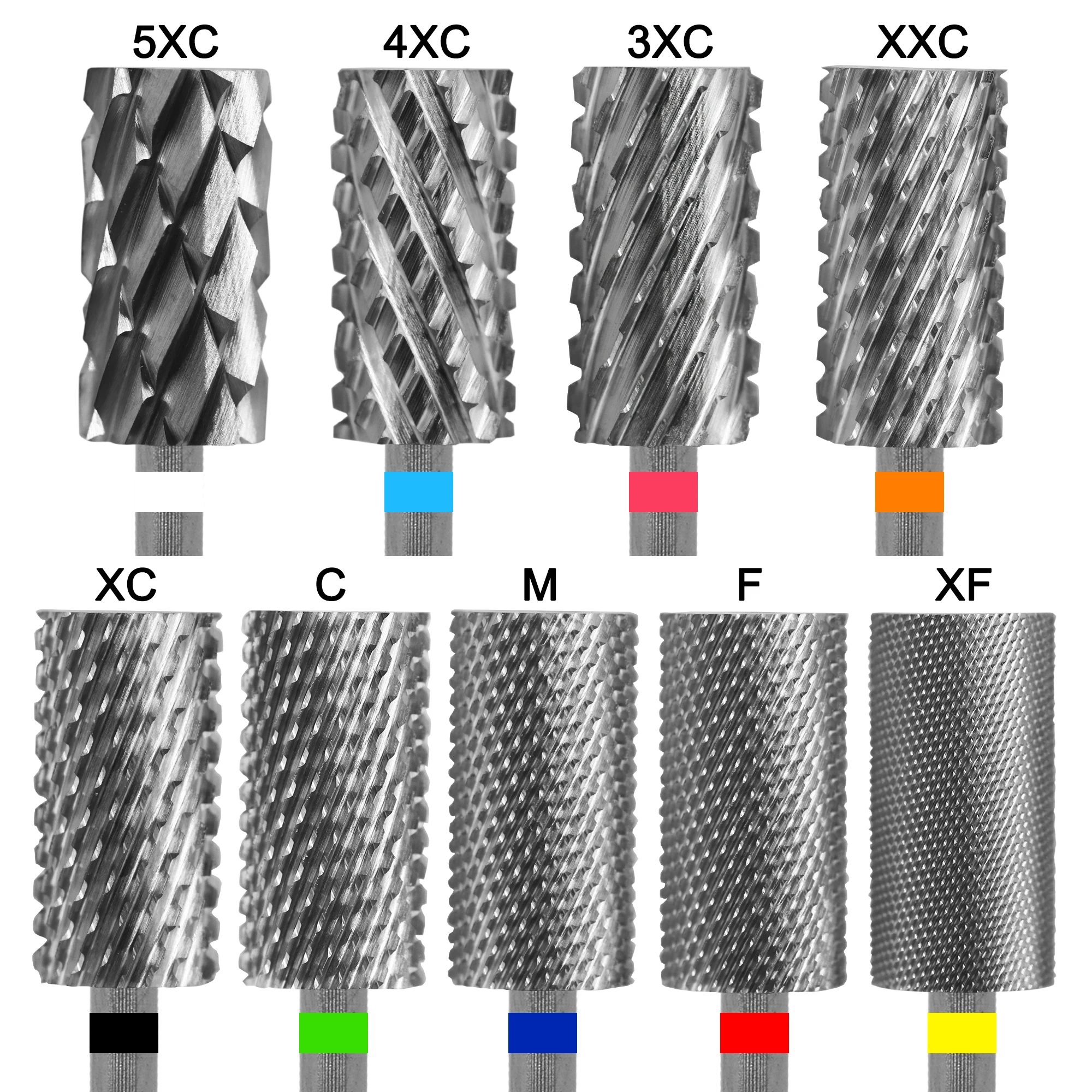 Gelak Punte superiori piatte a botte grande da 6,6 mm Punte da trapano per unghie Rimuovi strumento per manicure in polvere di carburo di gel Accessori per unghie Professionali