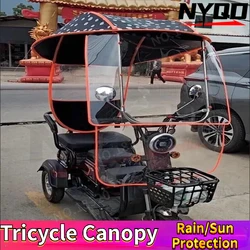 Electric vehicle awning Sunshade rain proof awning New leisure tricycle Small battery scooter Plastic canopy scooter umbrella