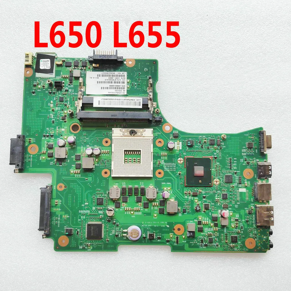 

Материнская плата V000218080 6050A2332401 6050A2332402-MB-A02 для ноутбука toshiba satellite L650 L655, материнская плата HM55 s989 DDR3