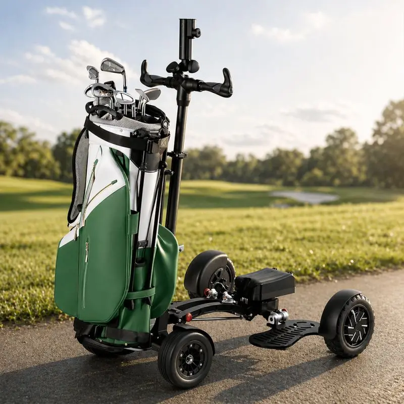 ES-1388 Pro 1600W 4-Wheel Electric Golf Trolley, Aluminum Ride-On Scooter with Lithium Battery