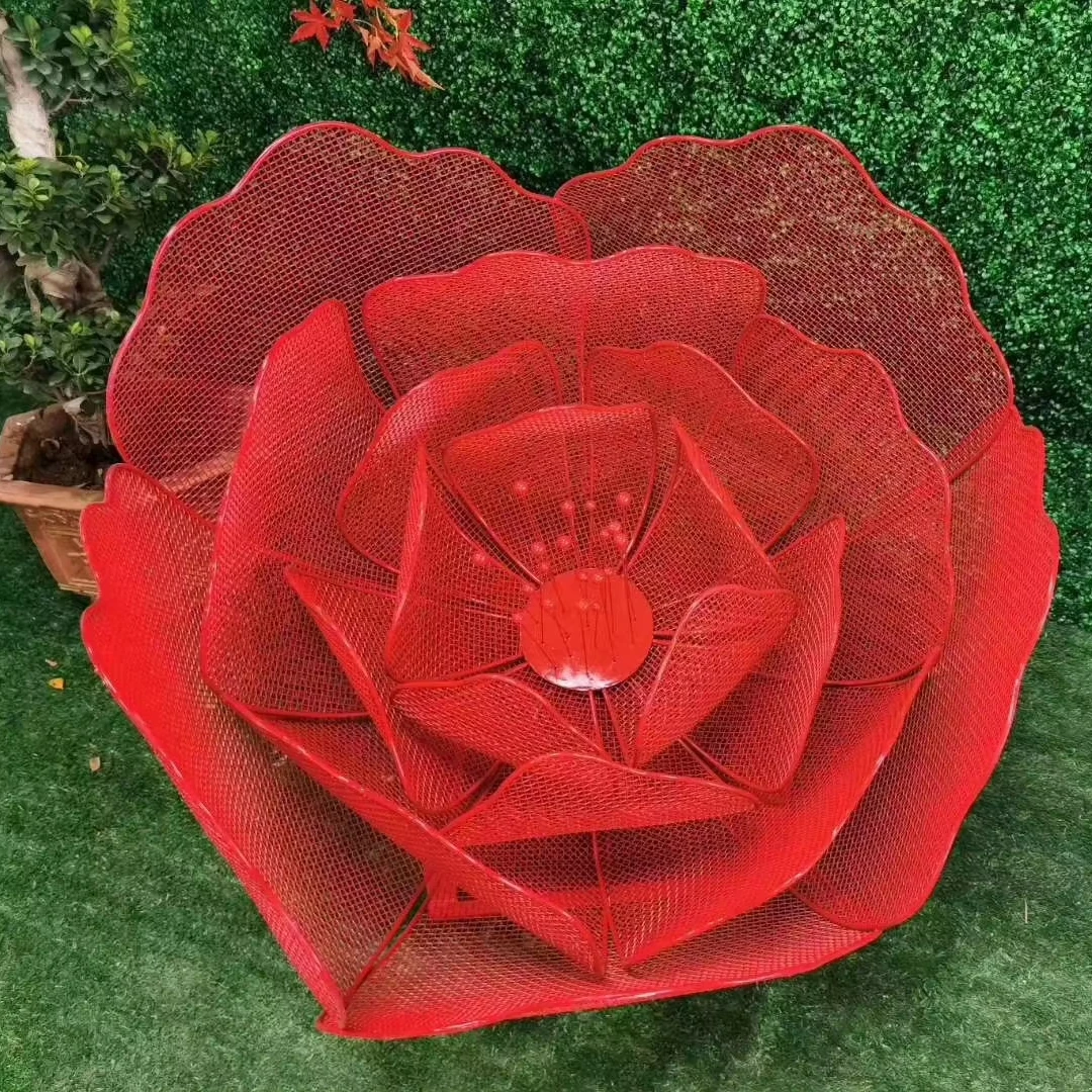 High Quality Large Outdoor Stainless Steel Rose Sculpture High Quality Gift Welding Technology