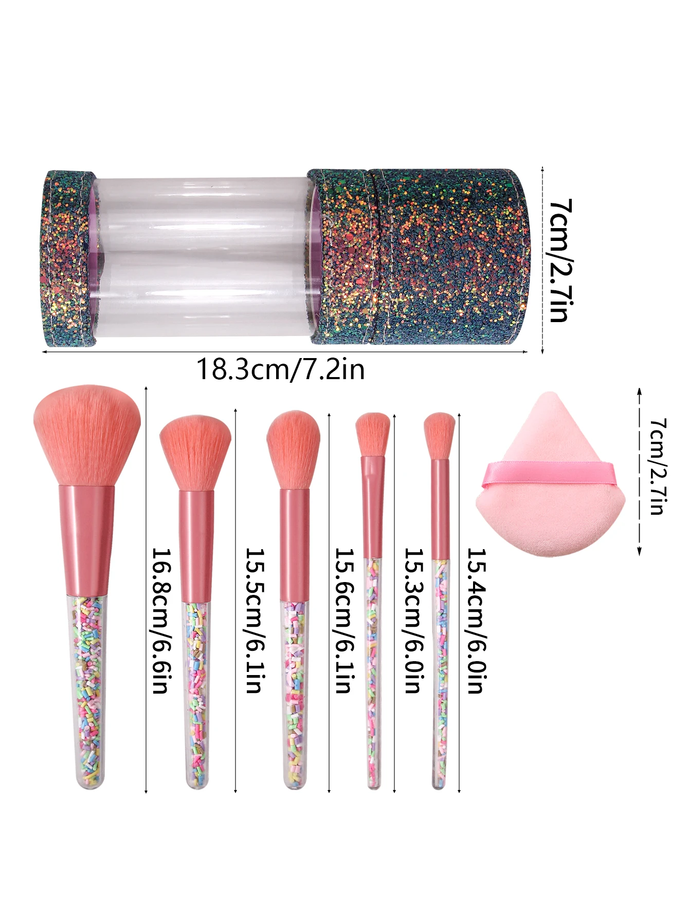 Juego de brochas de maquillaje facial multifuncional, 10 Uds., 2 uds., esponja triangular para polvos + 1 Uds., cubo de almacenamiento de lentejuelas de gran capacidad