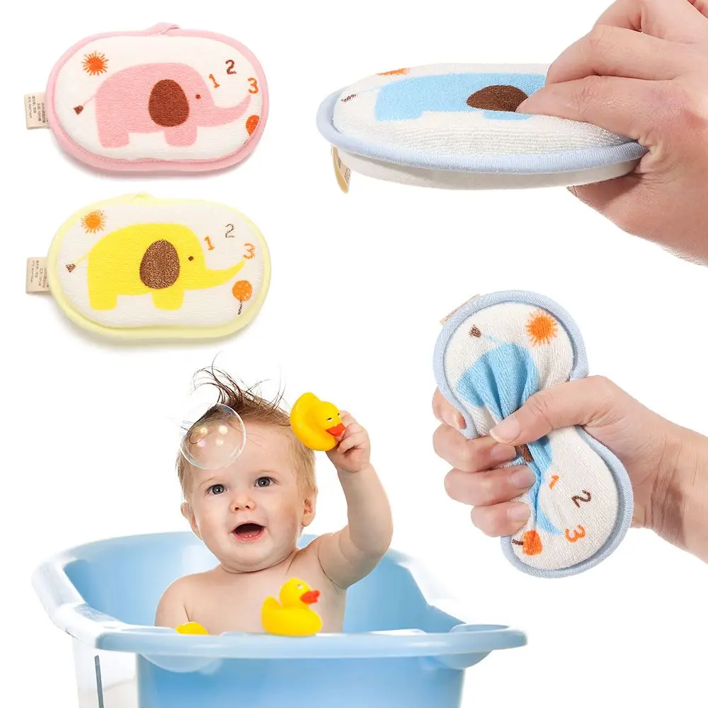 Bath Ball Exfoliating Massager Bath Cotton Bath Sponge Brush Infant Children Rub Bath Sponge Shower Brush Elephant Pattern
