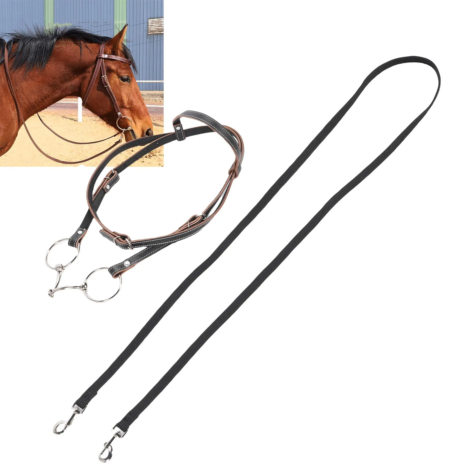 

Утка для лошади Утка для лошади с усилителем Регулируемый размер из воловьей кожи Прочная удобная голова для лошади для верховой езды Утка для лошади с усилением