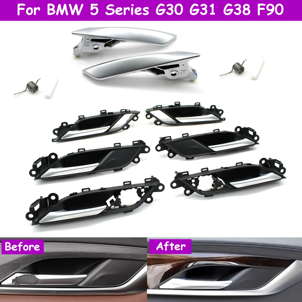 

2016-2023 G30 G31 G38 F90 2PCS Car Interior Front Rear Left Right Chrome Door Handle Or Assembly For BMW 5 Series 51417488593