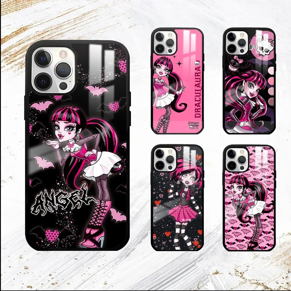 M-Monster Cartoon High Phone Case For iPhone 16 15 14 13 12 11 Pro Max Plus Mini PC Mirror Fashion  phone case