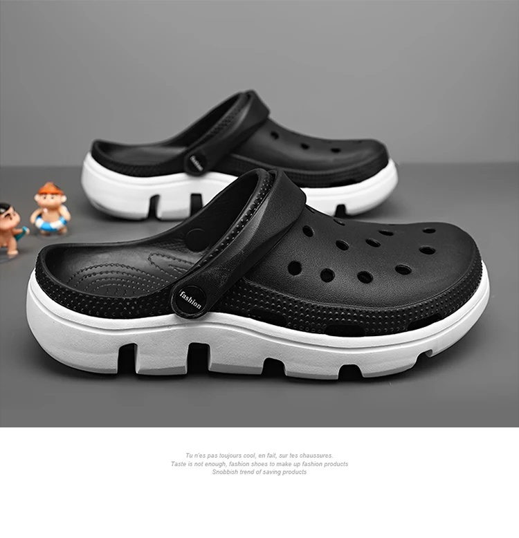 Men EVA Clogs Breathable Hole Sandals Lightweight Non‑Slip Soft Sole Summer Casual Slippers For Outdoor Street Beach Garden Shoe