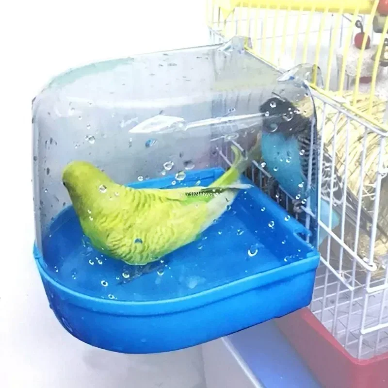 Pet Bird Bath Box Bird Cage Accessory Bathing Tub for Small Brids Parakeet Budgerigar Lovebirds Small Animals Bird Accessories