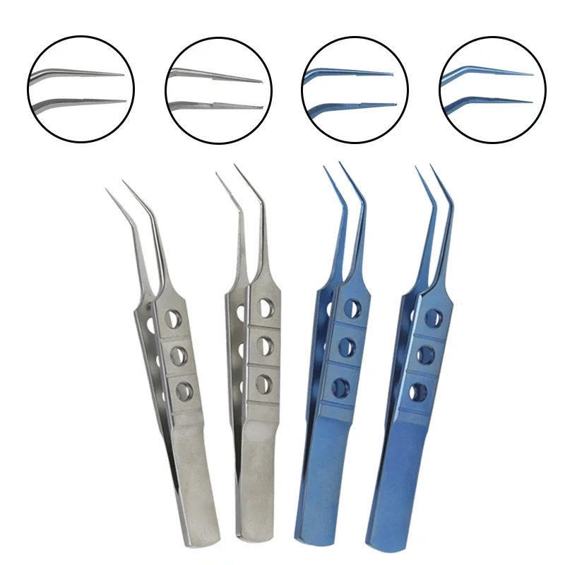 Corneal Forceps Eyelid Tweezers with Platform Titanium Alloy/Stainless Steel Ophthalmic Eye Instrument