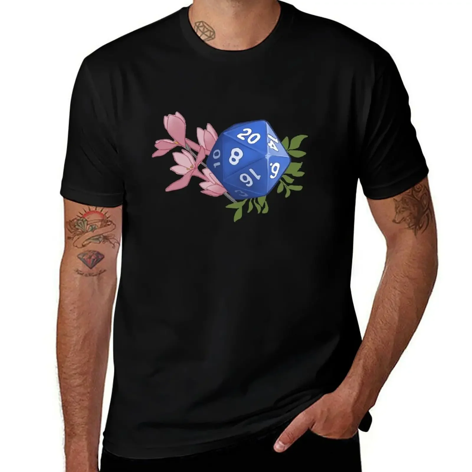 

D20 flowers T-Shirt anime baggy shirts shirts graphic man t shirt mens big and tall t shirts