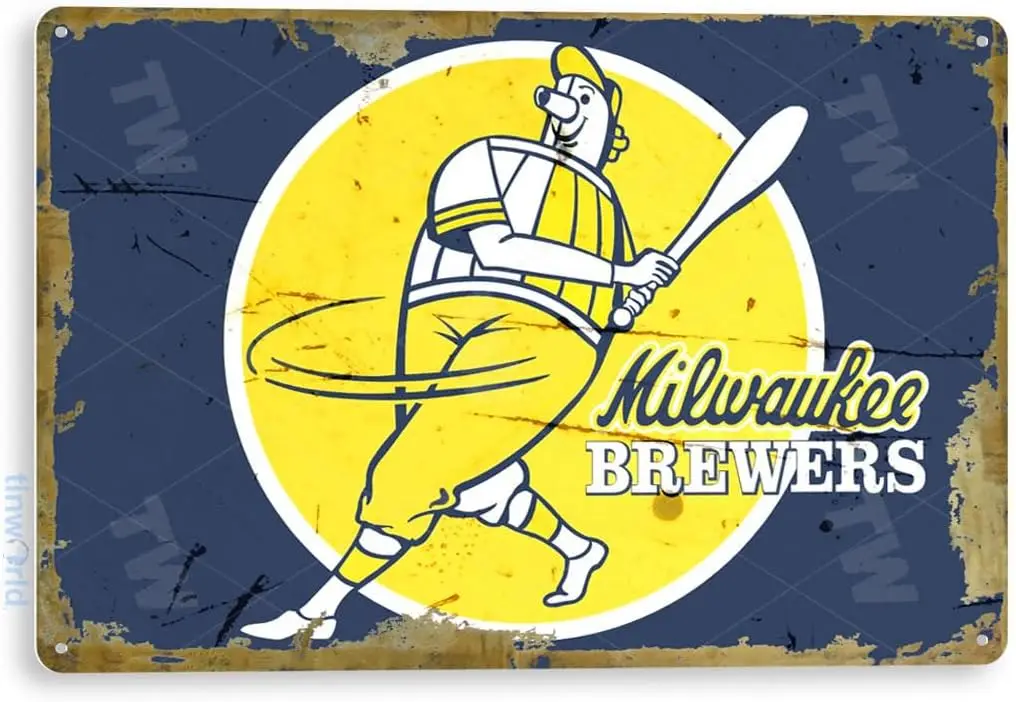 Tinworld TIN Sign 12 x 18 Brewers Retro Metal Decor Park Store Card Shop A911