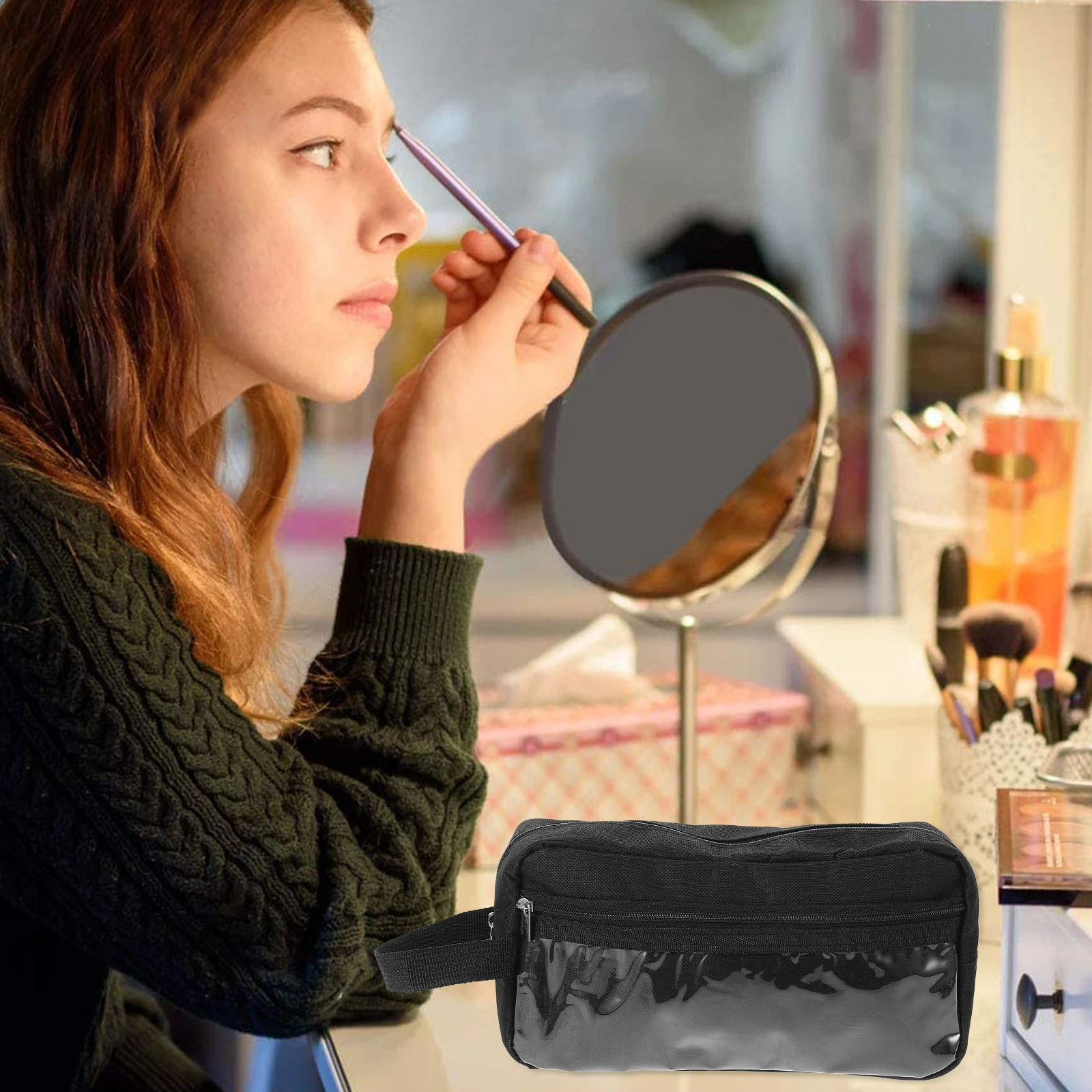 

Multifunctional Travel Makeup Bag 600D Oxford Cloth Toiletries ganizer Pouch Compact Portable Washbag Small Purse Accessories