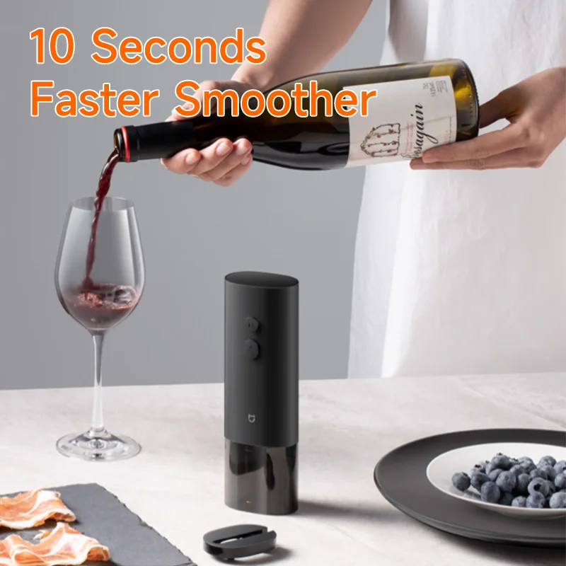 Xiaomi Automatic Electric Wine Bottle Opener High-hardness Hidden Tinfoil Corkscrew  Cap Cutter Non-slip Beer Kitchen Accessory