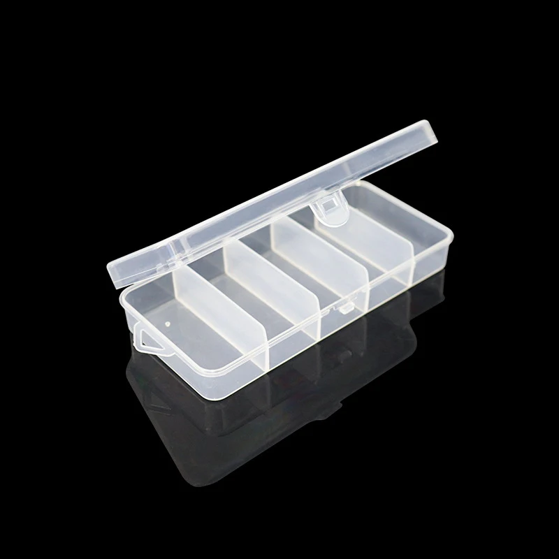 1PC Single-layer Five-cell Rectangular Plastic Box Transparent Storage Box Bead Jewelry Container Jewelry Storage