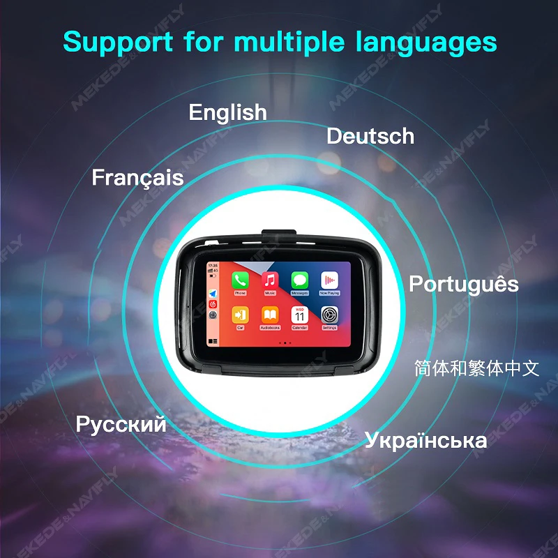 TomoStrong 5 بوصة دراجة نارية محمولة MP5 GPS والملاحة عرض IPX7 مقاوم للماء واقية من الشمس اللاسلكية Carplay Moto Android Auto